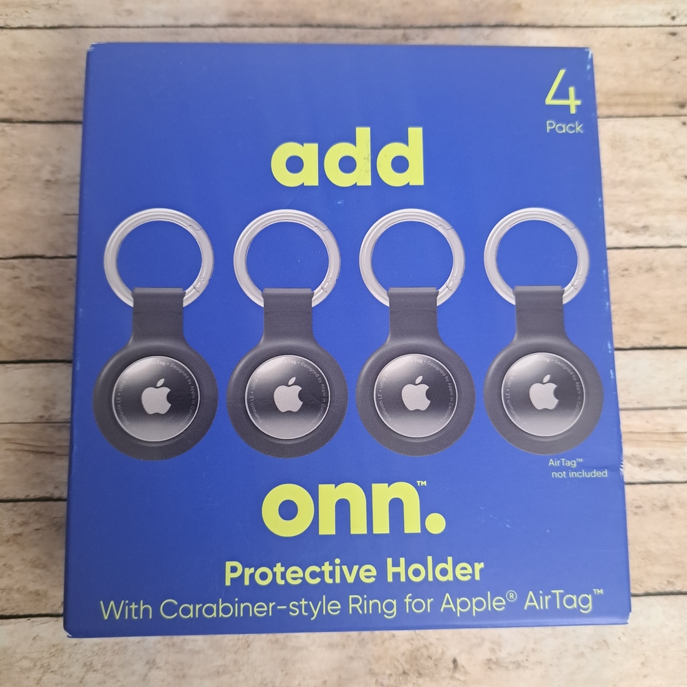 ONN Black Protective Holder for Apple AirTag - 4 Pack